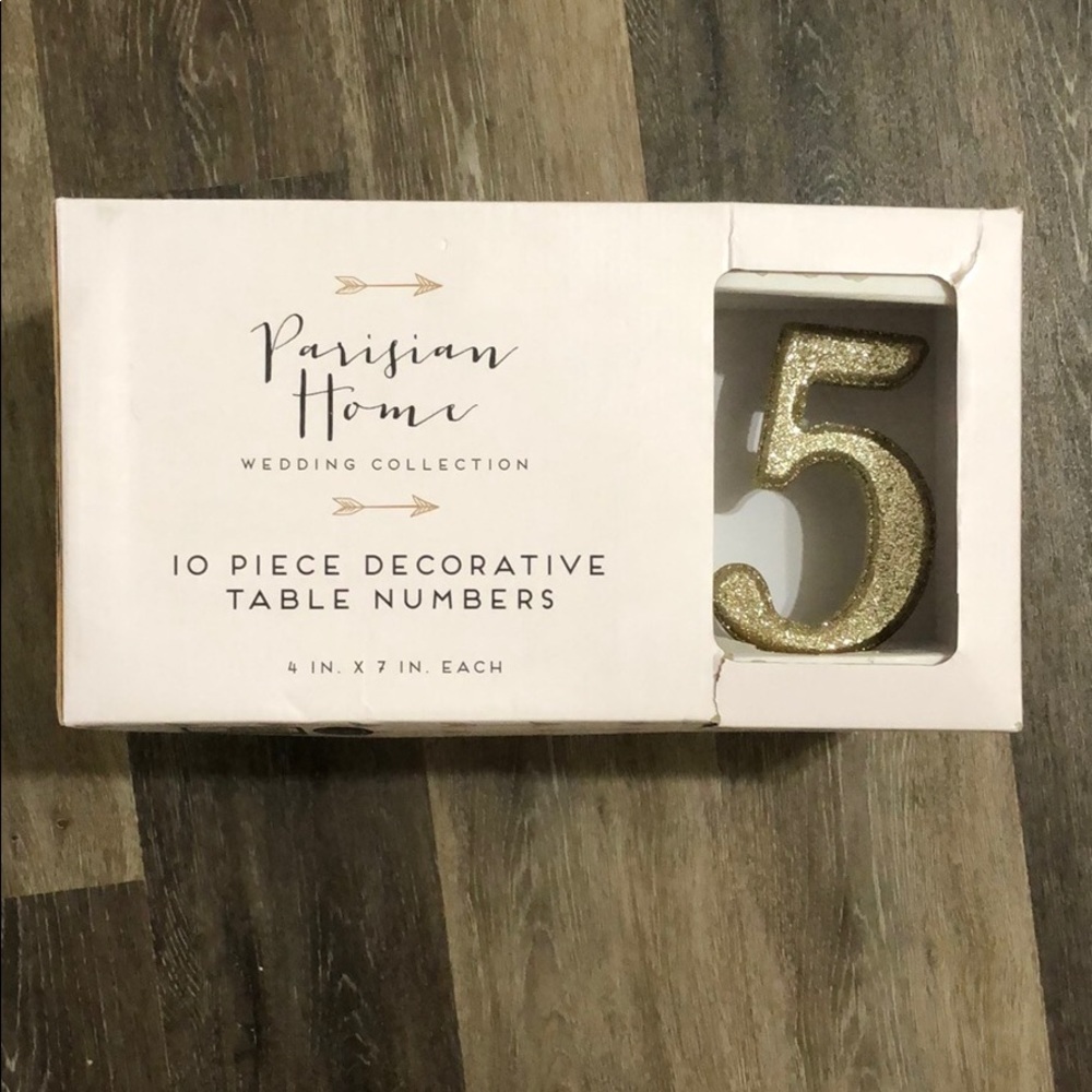 Gold Glitter 10pc Table Numbers